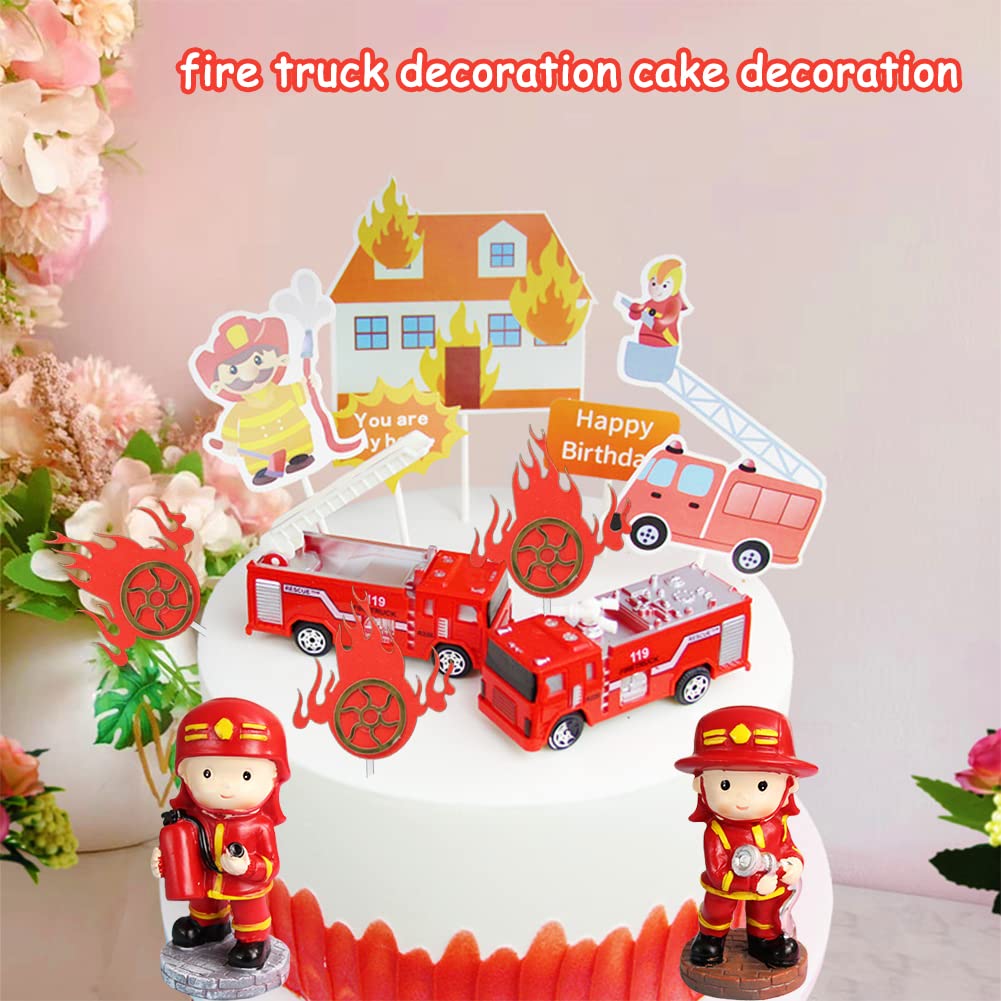 Decorazioni Torta Pompieri - 15 Pezzi, Tema Fuoco Per Compleanni - Foto 8