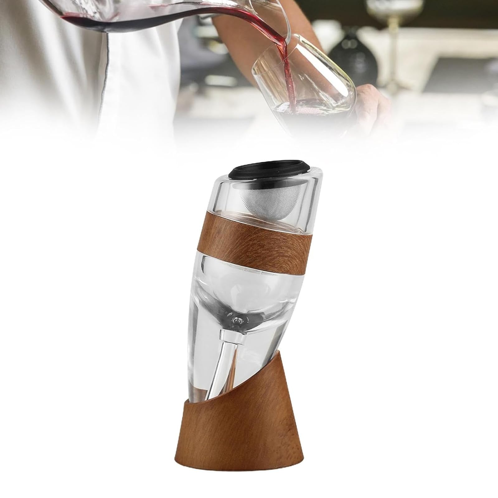Decantador de Vino Tinto con Forma de Jarra, decantador de Vino Tinto con Copa Inclinada, decantador de Vino rápido, Jarra de Vino Decorativa para Festivales, Fiestas, Aniversarios.