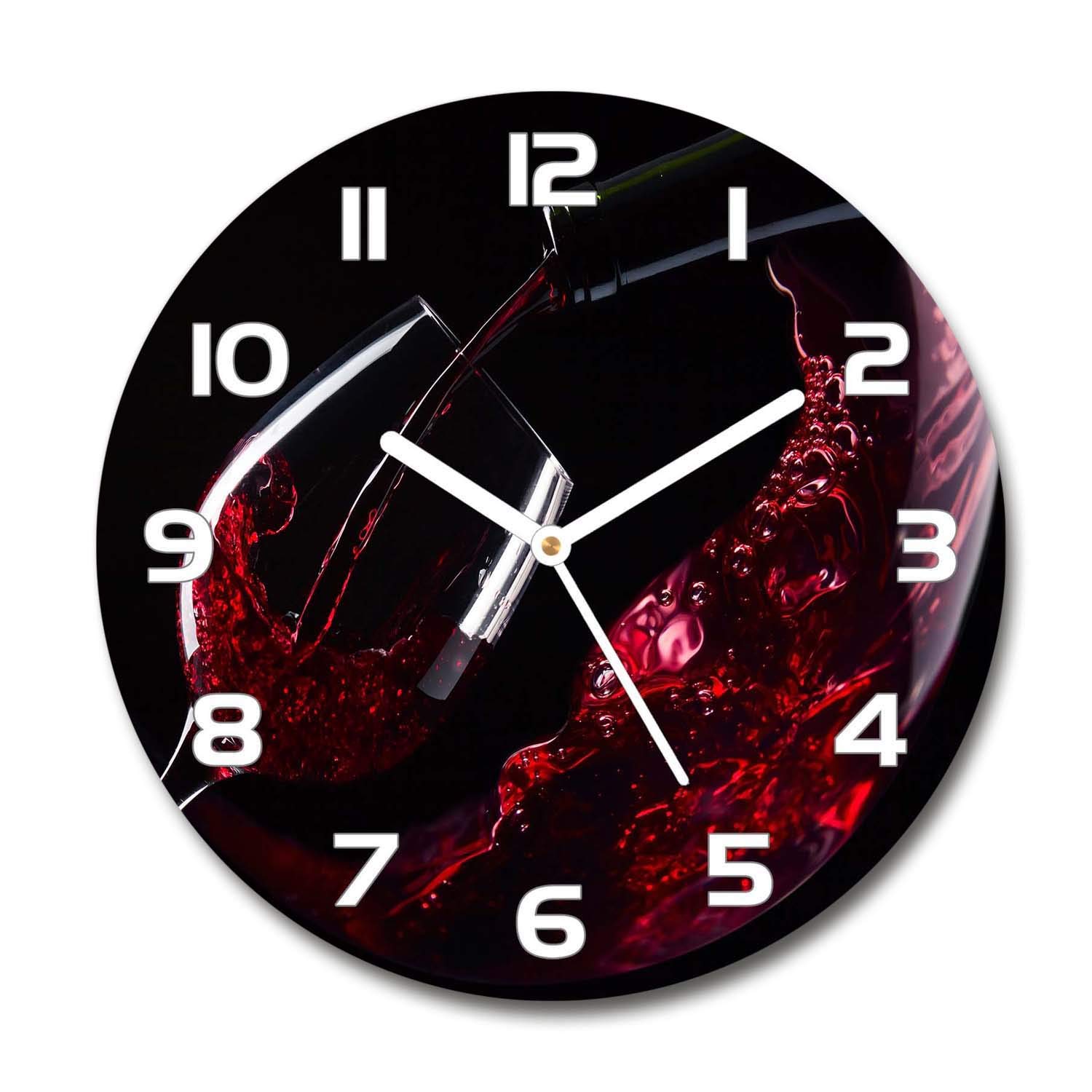 Horloge en verre rond silencieuse Tulup 30cm sur pied salon design moderne