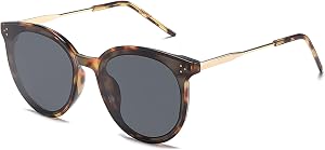 SOJOS Classic Oversized Round Sunglasses Womens Mens Trendy Large UV400 Sunnies SJ2068