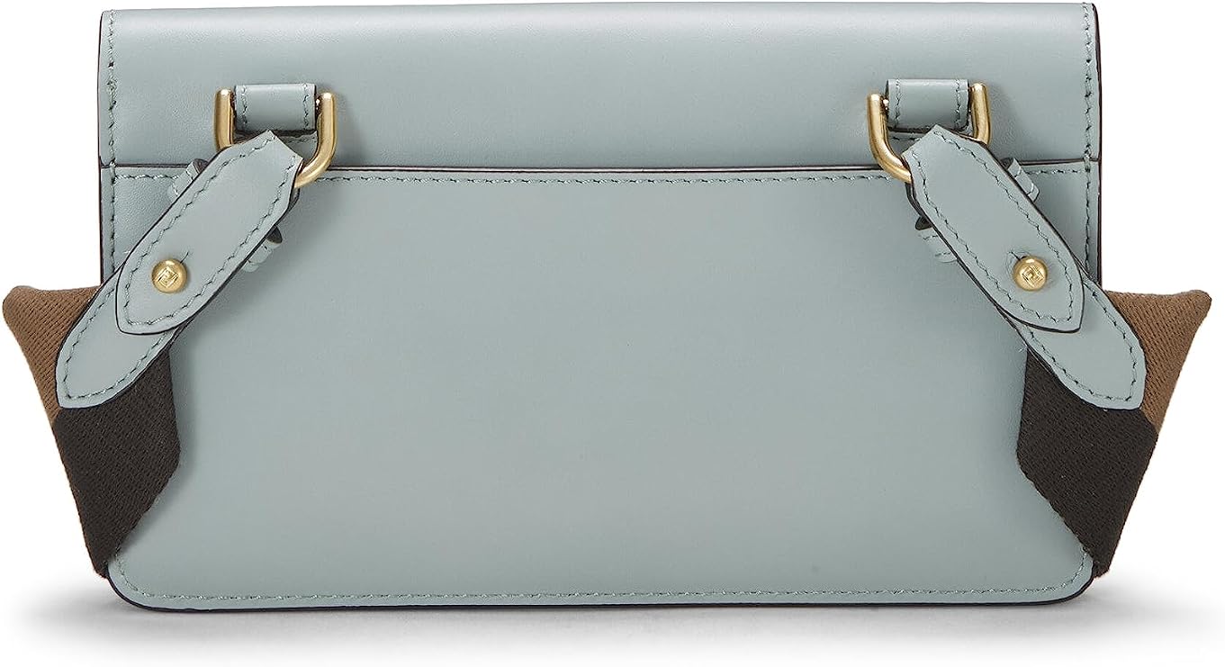 Pre-loved Green Leather Flat Baguette Bag Mini, Green