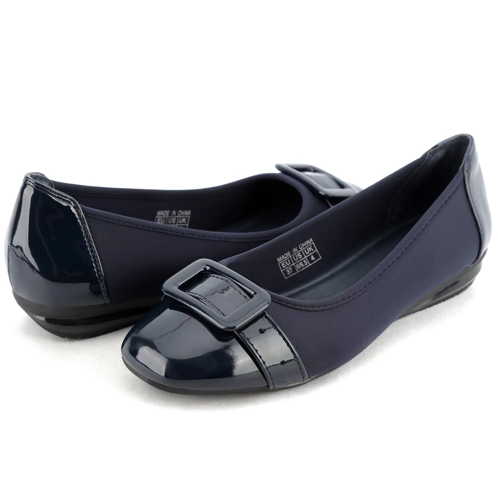 Greatonu Ballerine da donna casual, classiche, di forma quadrata