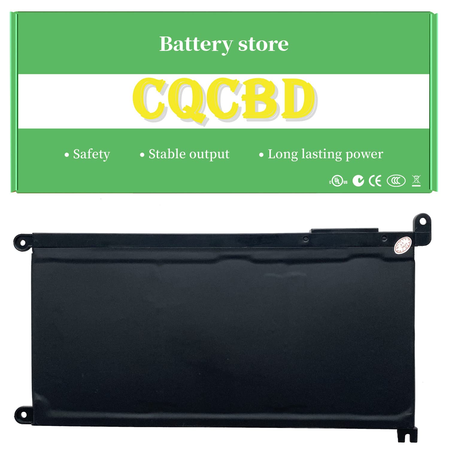 CQCQ WDX0R Battery for Dell Inspiron 13 15 5000 7000 Series 5368 5570 7579 7378 5567 7573 5565 5379 5378 Latitude 3180 3189 3490 3590 3340 3400 3390 3500 3190 Vostro 5468 5568 FC92N CYMGM [11.4V 42Wh]