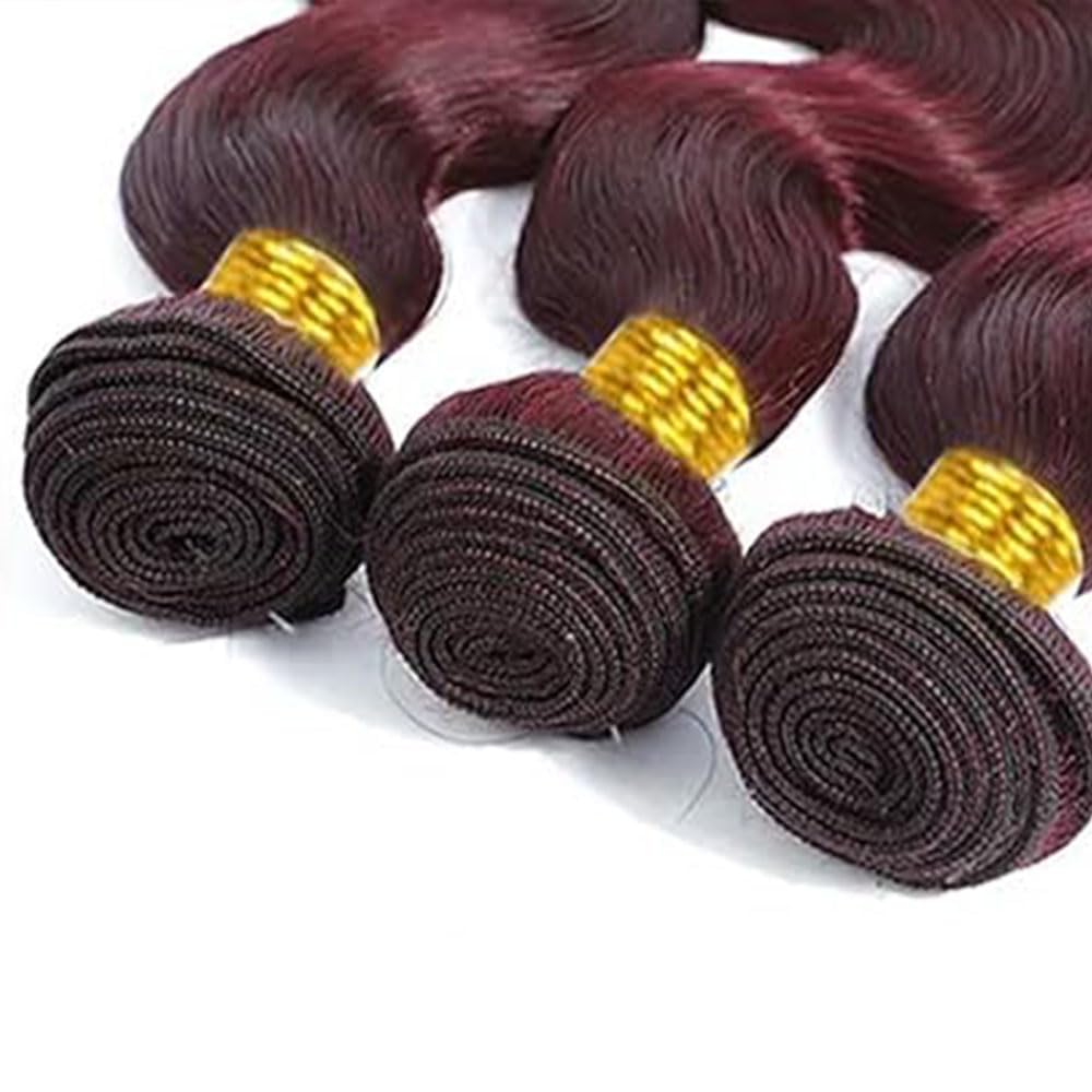 Burgundy Body Wave Human Hair Bundles 20 Inch #99J Wine Red Body Wave Single Bundle Human Hair Unprocessed Native Virgin Hair 100g Total 1 Hair Extensions Double Weft for Women