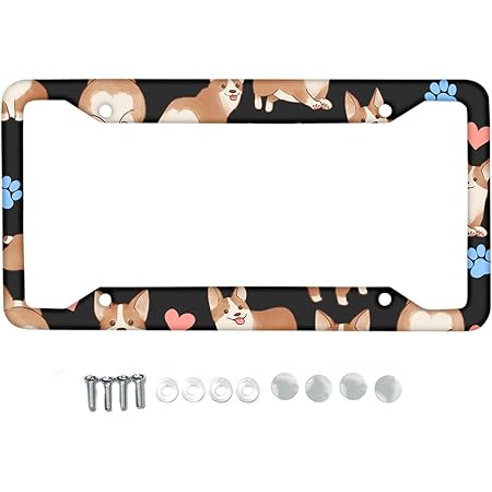 corgi license plate frame