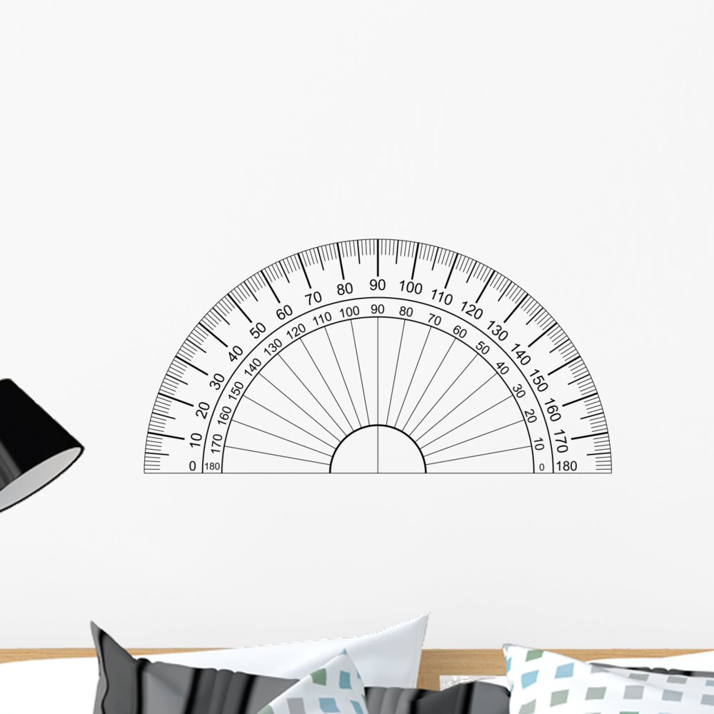 Protractor Wall Decal Wallmonkeys Peel and Stick Educational Graphics (24 in H x 24 in W) WM37696
