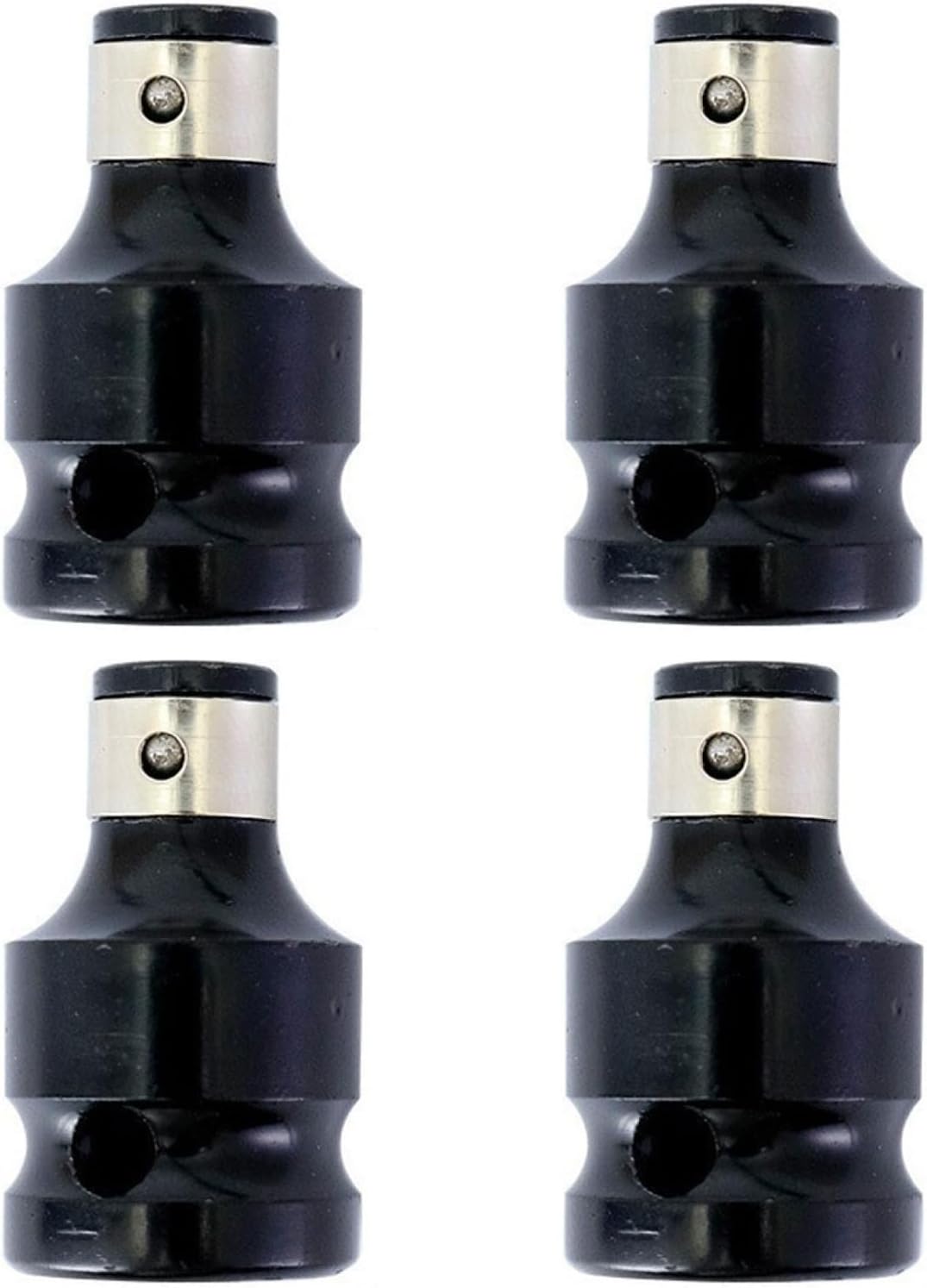 4pcs Drill Chuck Adapter Set, /2 Square to /4 Hex Shank Socket Converter, Compatible with Air & Electric Wrenches, Versatile Tool Accessory 8PC