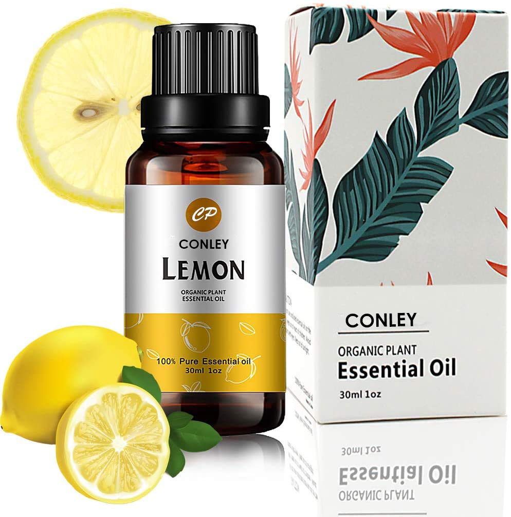 CONLEY Lemon Essential Oil (30ML), 100% Pure Natural Organic Aromatherapy Lemon Oil for Diffuser, Massage, Skin Care, Yoga, Sleep