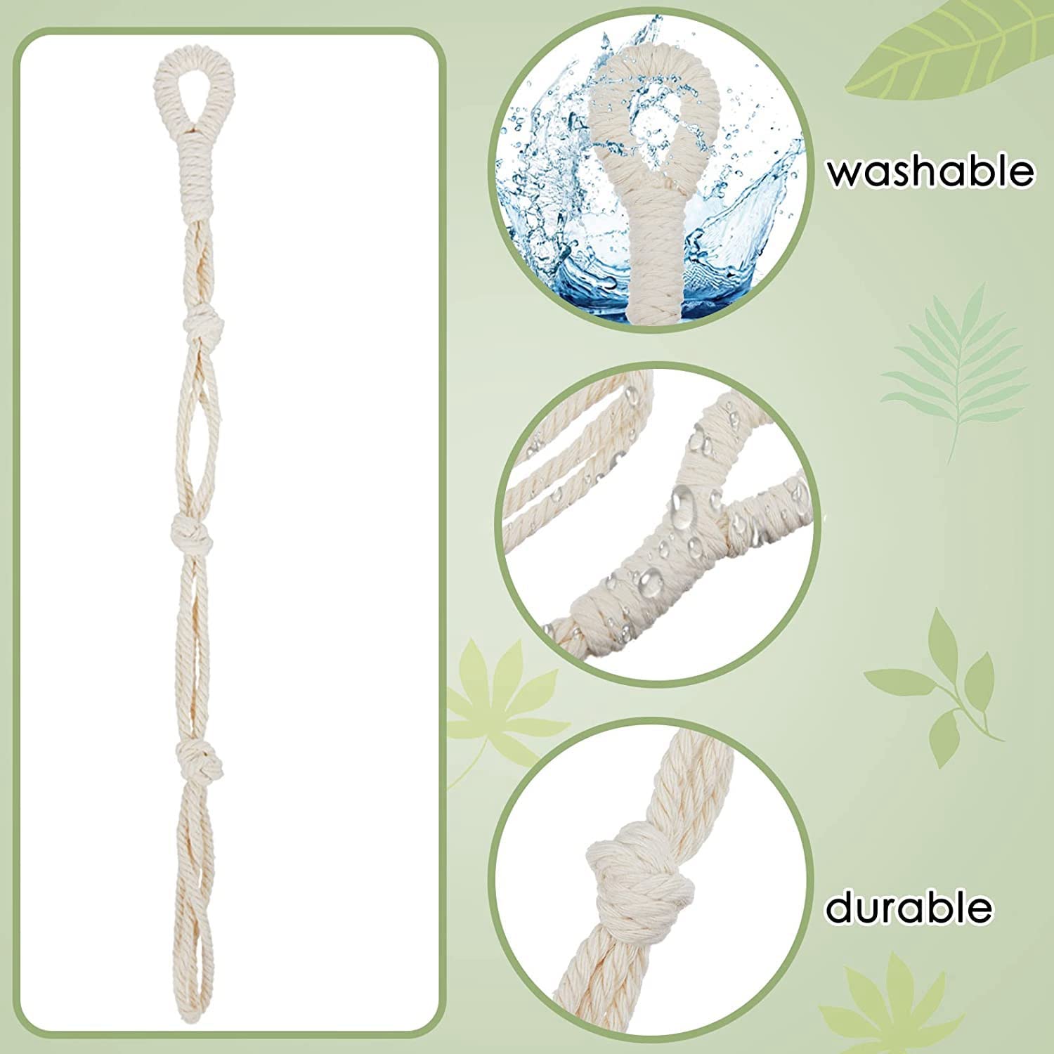 Makramee Pflanzenhänger Aus Baumwollseil – 132 Cm Lang, Für Töpfe Bis 25,4 Cm – Beige