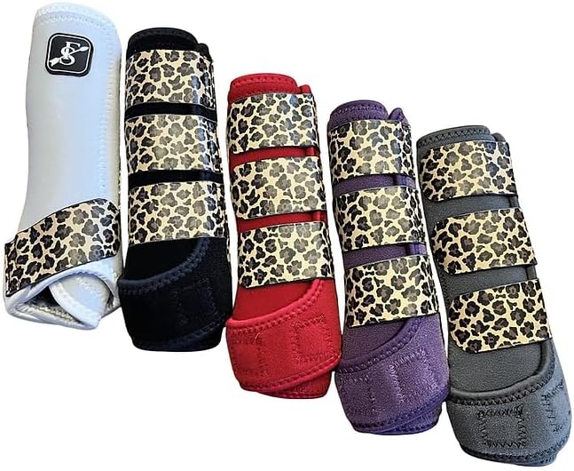 Leopard SF Horse Boots (Purple, Medium)
