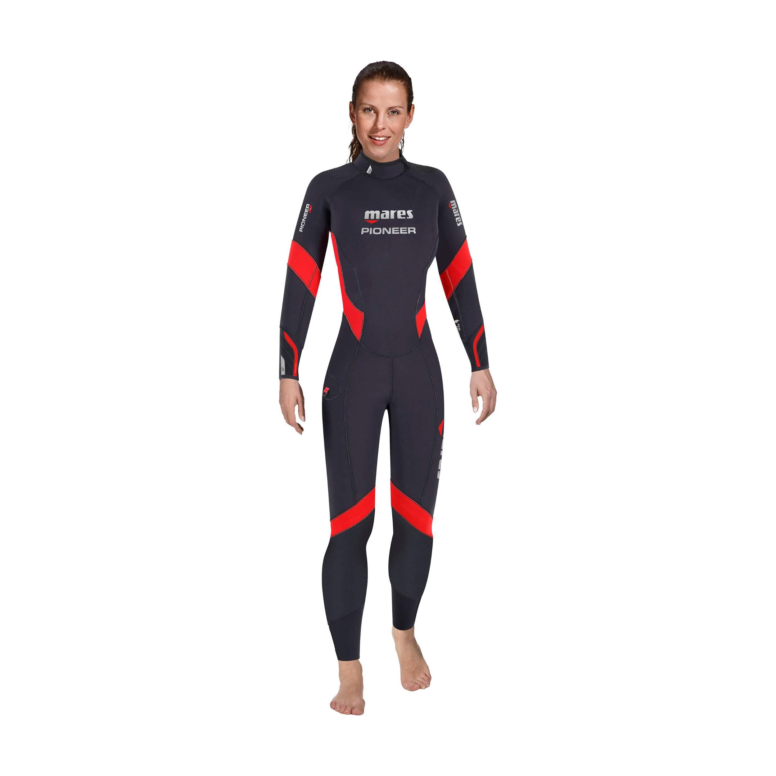 Mares Damen Wetsuit Pioneer 5mm, Blue/Red, S3, 412345