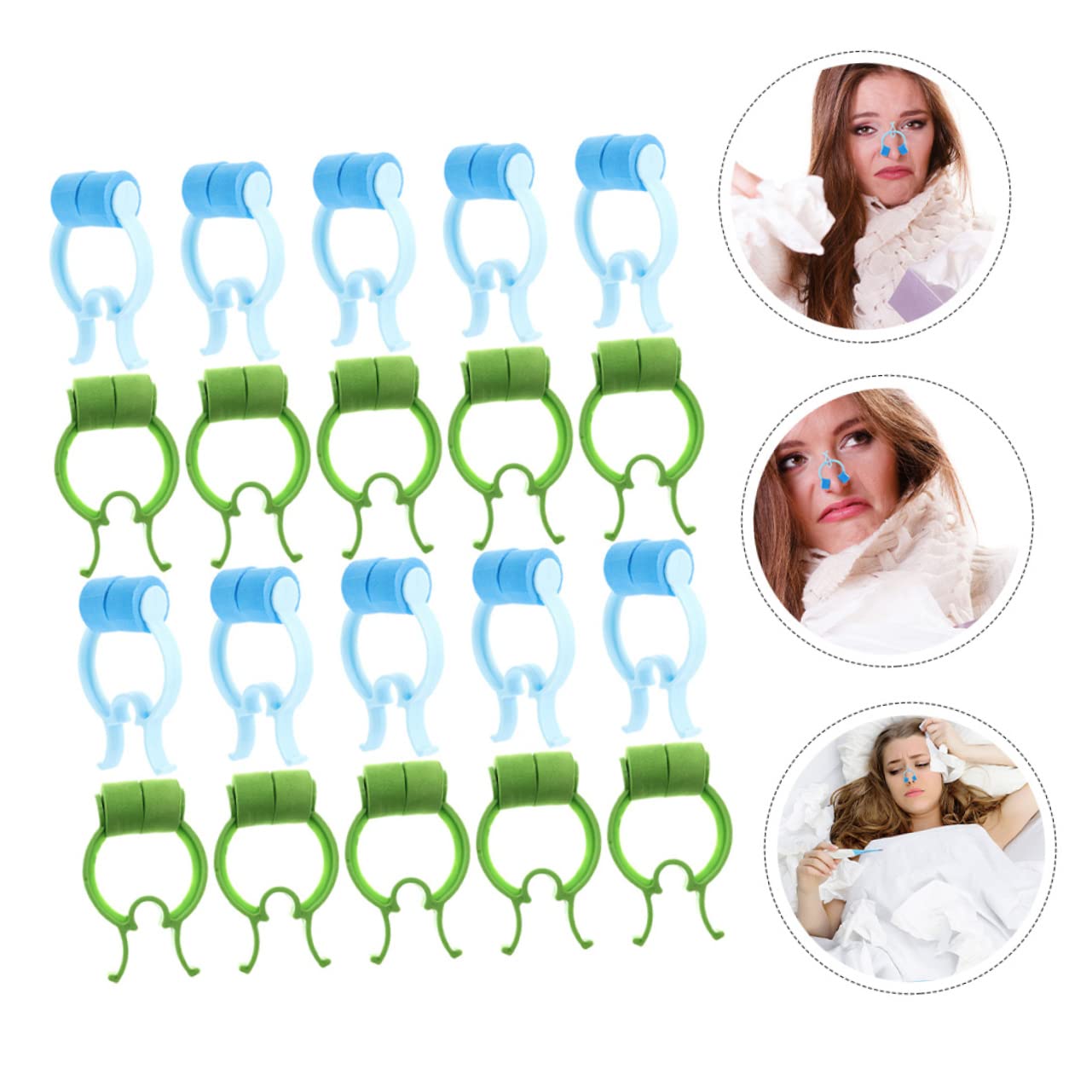 HOMOCONO Nasal Clip Set 20pcs Nose Stopper Clips Nose Bleeding Stoppers for Boys and Girls for Epistaxis Care