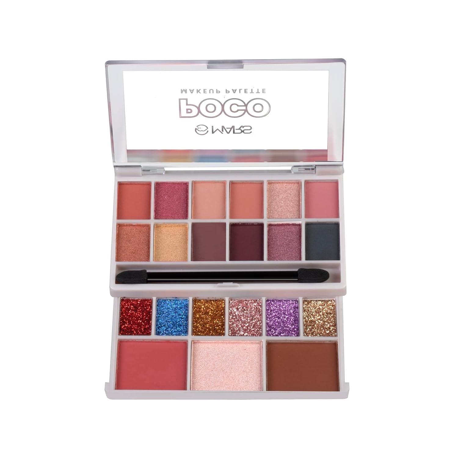 Poco Face Makeup and eyeshadow Palette with Slider Case | Free Applicator | Long Wearing | Highly Pigmented and Easy to Blend 21 Shades (20g) (03-Multicolor)-MR-image-39