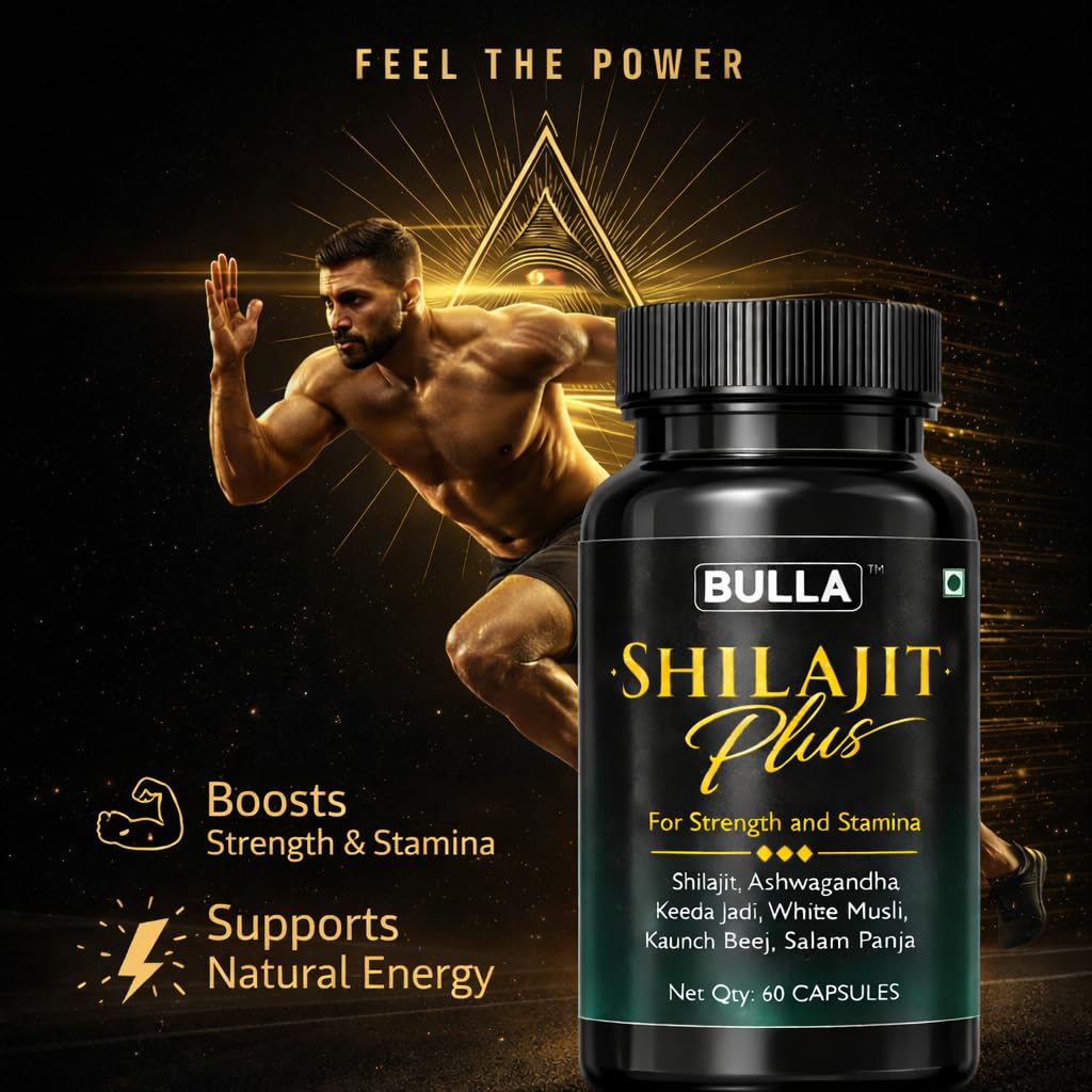 BULLA Shilajit/Shilajeet Gold 60 Capsules | For Stamina, Muscle Growth & Energy | Ashwagandha, Keeda Jadi, Kaunch Beej, Safed Musli, Salam Panja & Other Action Herbs & 100% Ayurvedic — Amazon image 8