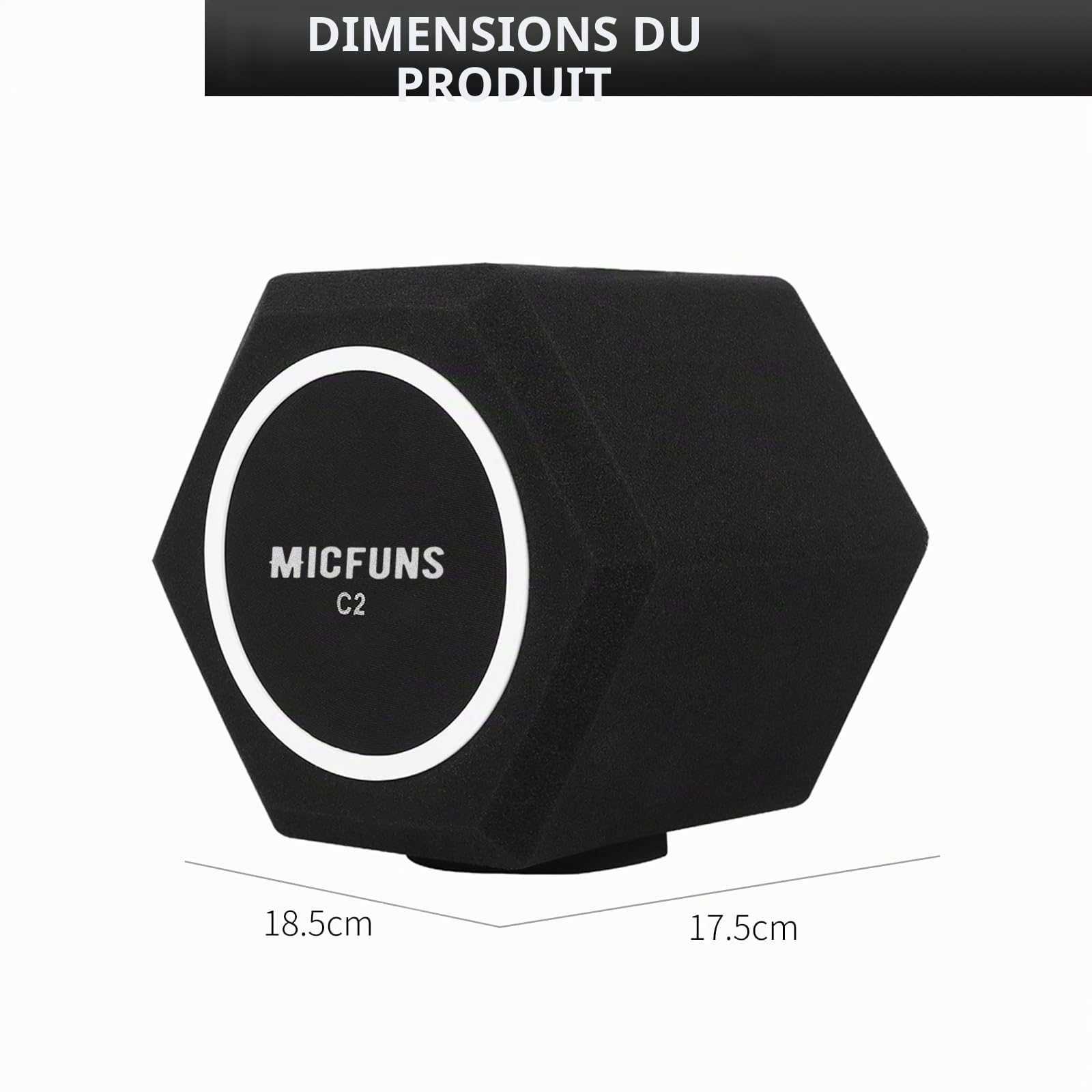 C2 Filtre anti-pop pour microphone - Filtre anti-pop - Filtre d'enregistrement acoustique et bruit - Réduction des reflets - Couverture insonorisée de 45 à 60 mm