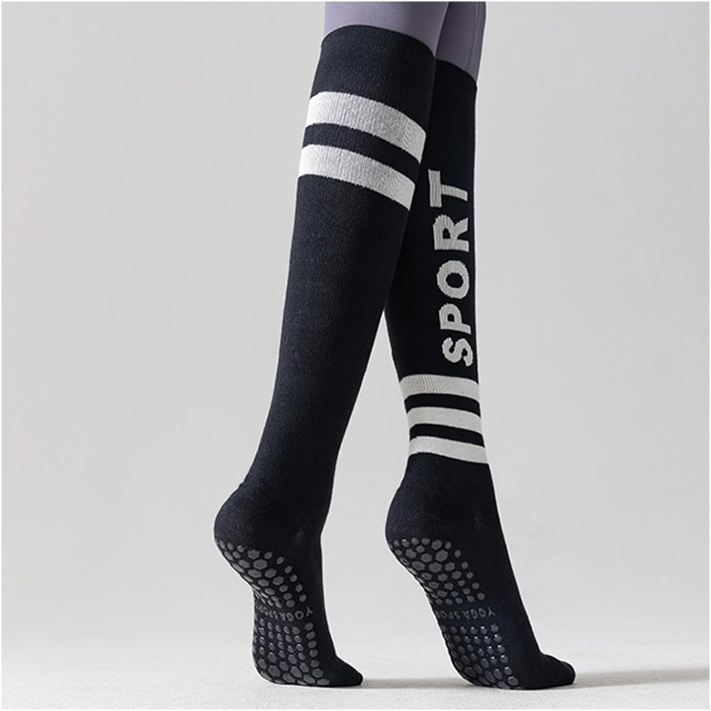 Women Yoga Pilates Socks with Grips Non Slip Cotton for All Seasons Stockings Series 50