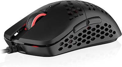 HK Gaming Mira S Ultra Lightweight RGB Gaming Mouse | Honeycomb Shell | 61 Grams | max 12000 cpi | USB Wired | 6 programmable Buttons | On-Board Memory | Anti Slip Grips | Mira-S Black