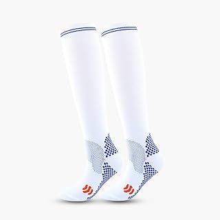 Fulidngzg Thrombosis Stockings Men Women Colourful Trombosis Socks High Calf Travel Socks Compression Thick Calf Compression Socks Cycling Compression Socks Long Running Socks Support Stockings