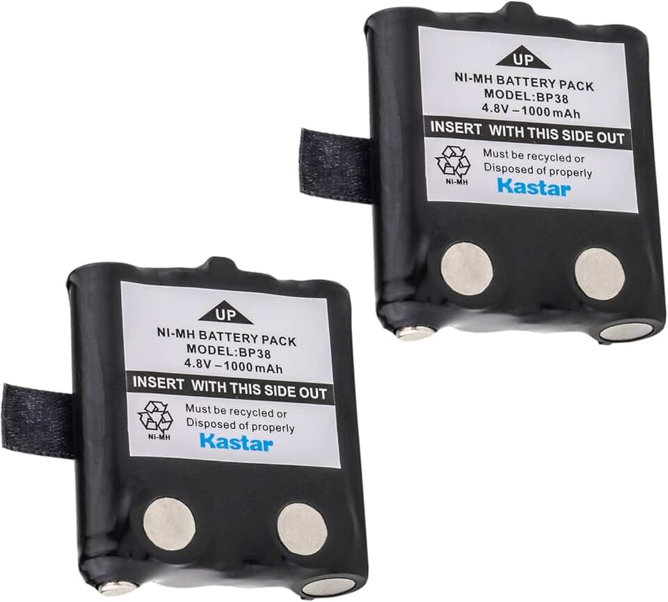 Uniden Pacote de Bateria Nimh de Reposição Bp38 (Conjunto de 2); para Rádios Gmr e Alguns Rádios Vhf; Compatível com Modelos Vhf Mhs050-2, Atlatnis 150; Pode Ser Usado No Lugar do Bp40
