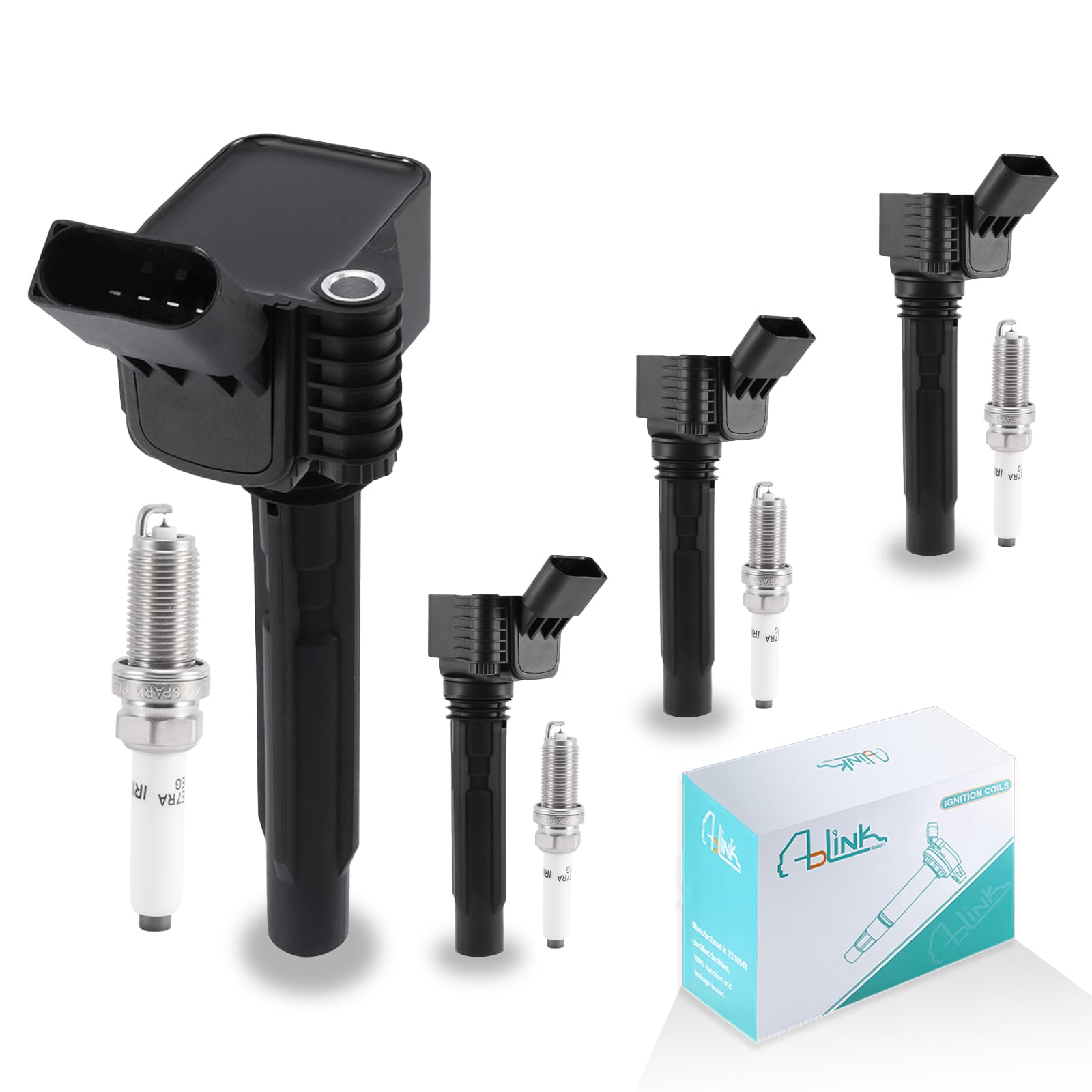 Set of 4 UF716 Ignition Coil Pack LFER7BHX Spark Plugs For Audi A3 A4 A5 A6 A8 TT(Quattro) Q3 Q5 Q7 Q8 RS3 RS5 S3 S4 S5 S7 Volkswagen Beetle Golf Passat Jetta 06K905601B 1.8L 2.0L L4 UF752-image-29