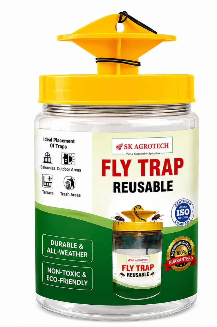 Reusable House Fly Trap Jar with Bait for House, Poultry, Cow Shade, Long Lasting (1)-image-41