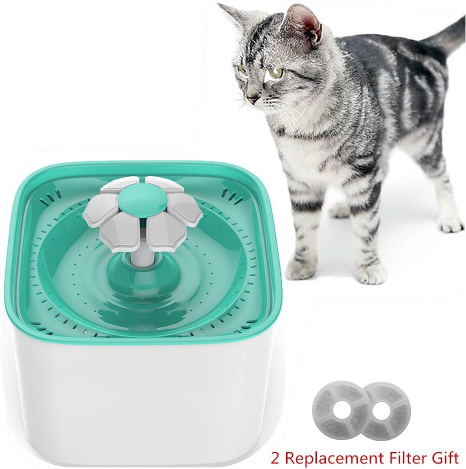 Cat Water Fountain Pet Water Dispenser 2L Automatic Electric Water Bowl Flower Drinking Fountain for Cats