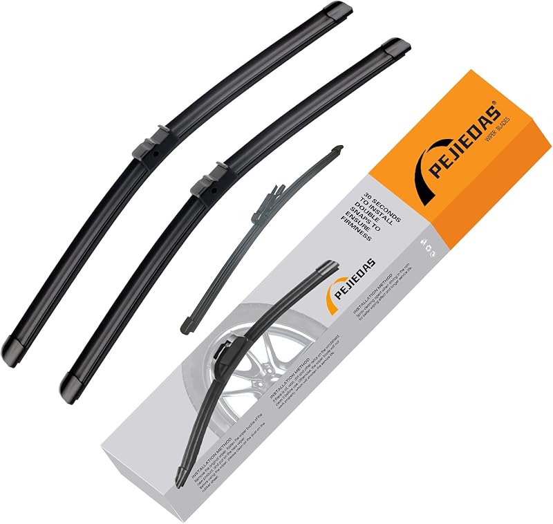 Jogo de palhetas do limpador dianteiro e traseiro PEJIEDAS para BMW X5 2007 a 2011 – 3 unidades