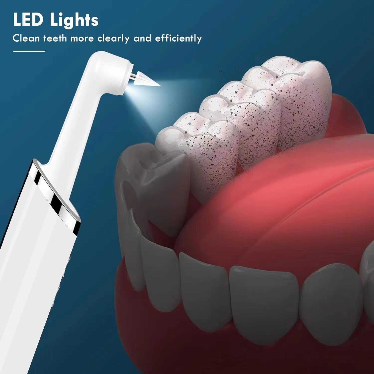 Elektrische Zahnpolierer Wiederaufladbar - Mit 5 Austauschbaren Köpfen LED Licht IPX6 Wasserdicht für Home Oral Care