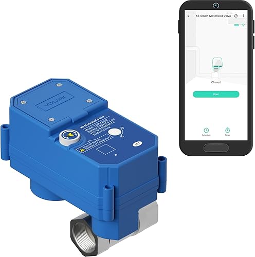 YoLink Válvula de acero inoxidable motorizada inteligente de 1 pulgada alimentada por batería IFTTT Alexa asistente en casa requiere concentrador