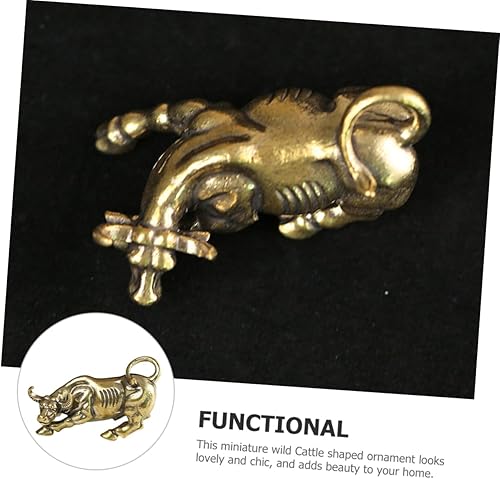 Miniatura 2 de VOSAREA Figura de toro de latón para decoración del hogar, estatuas de vaca, figura de buey, adorno para inauguración de la casa, decoración de