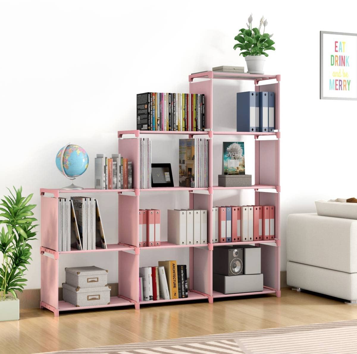 Book Self – 9 Layer Portable Book Shelf, Kids Books Racks for Home Plastic, Bookshelf for Home, Book Shelves, Book Stand, Book Organizer, Book Rack for Study Room/Library(Plain-Pink, 9 Cases)-image-19