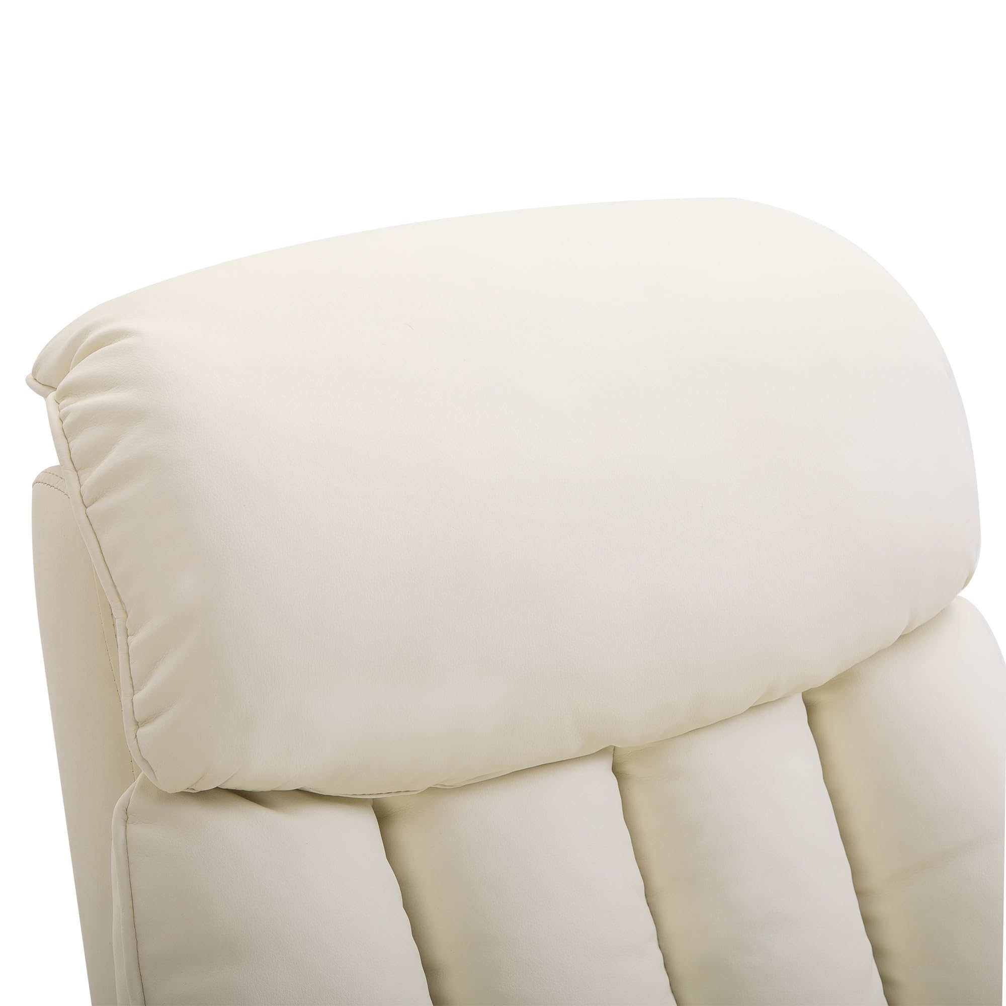 HOMCOM Poltrona Elettrica Alzapersone Reclinabile 145°, Poltrona Relax Elettrica in Pelle PU con Telecomando, Tasche Laterali e Poggiapiedi Integrato, Crema