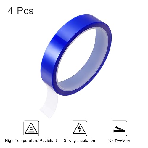 Miniatura 3 de HARFINGTON 4 rollos de cinta de calor de alta temperatura resistente al calor 5mmx33m (108ft) cinta de transferencia térmica de sublimación para