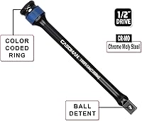 Vista 5 de CASOMAN Juego de 10 barras de extensión de par codificadas por colores de 8 pulgadas de longitud de 1/2 pulgadas, 65 a 150 pies-libras