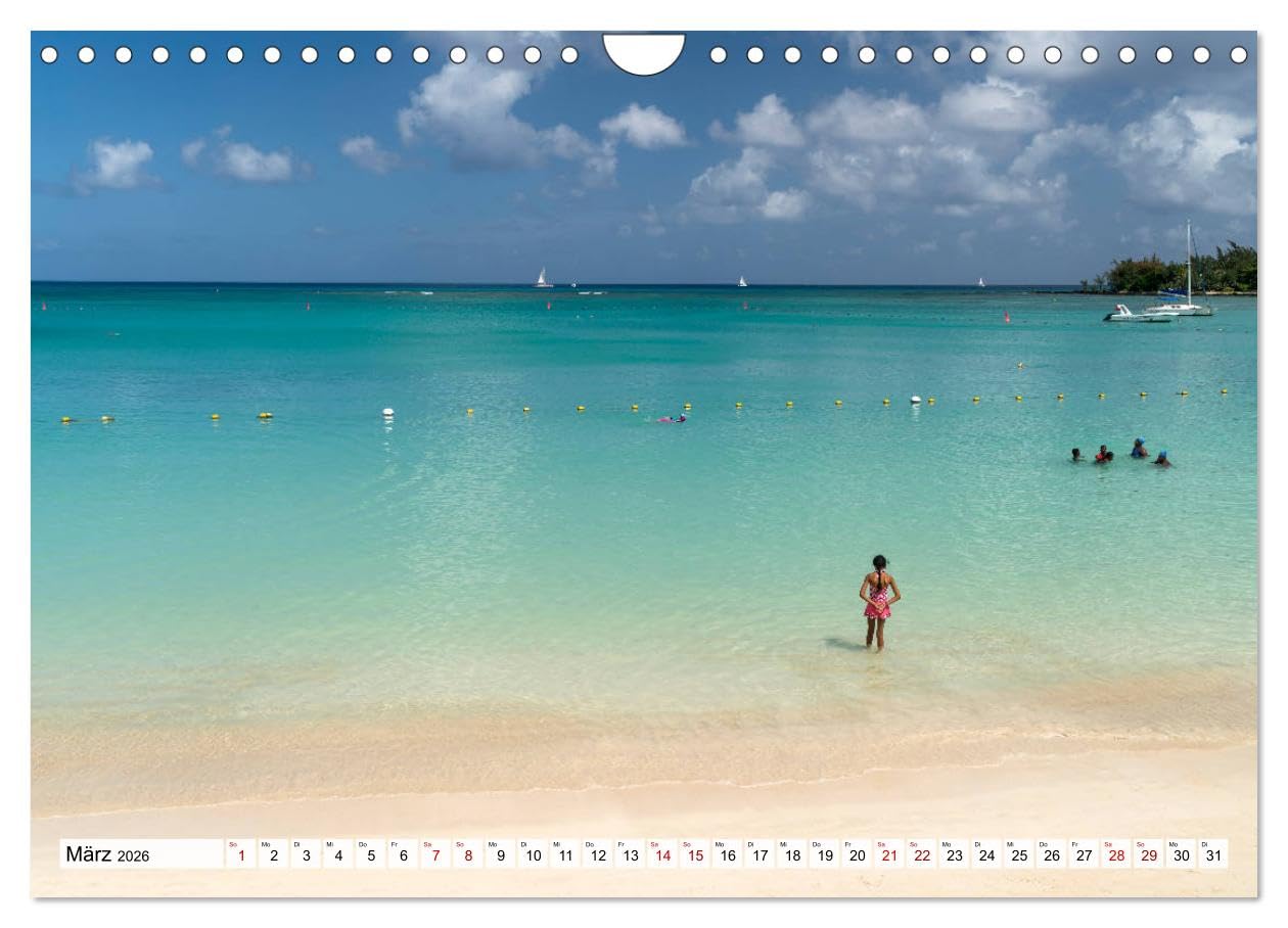 Traumstrände auf Mauritius (Wandkalender 2026 DIN A4 quer), CALVENDO Monatskalender: 12 Traumstrände im Inselparadies Mauritius (CALVENDO Orte)