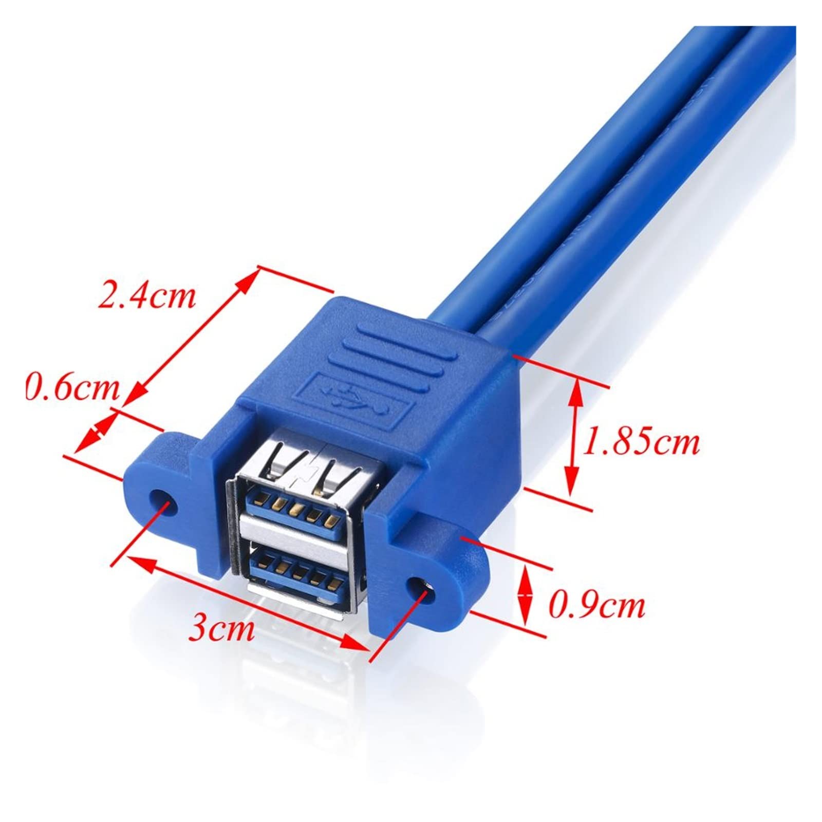 Cavo Prolunga USB 3.0 Maschio-femmina Doppia Porta, 50 Cm, Per Dischi Rigidi, Mouse, Tastiere - 5
