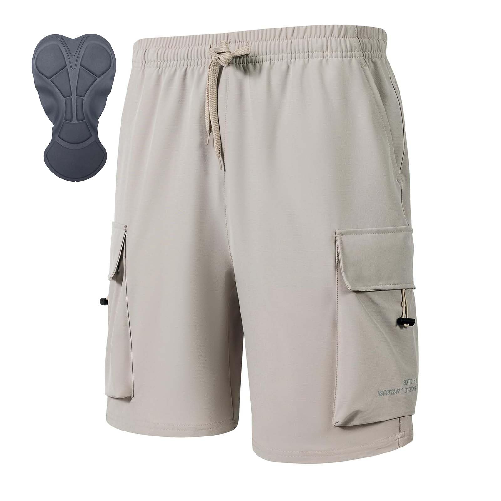 Santic Pantaloncini da mountain bike da uomo imbottiti 3D ad asciugatura rapida leggeri pantaloncini da ciclismo da ciclismo