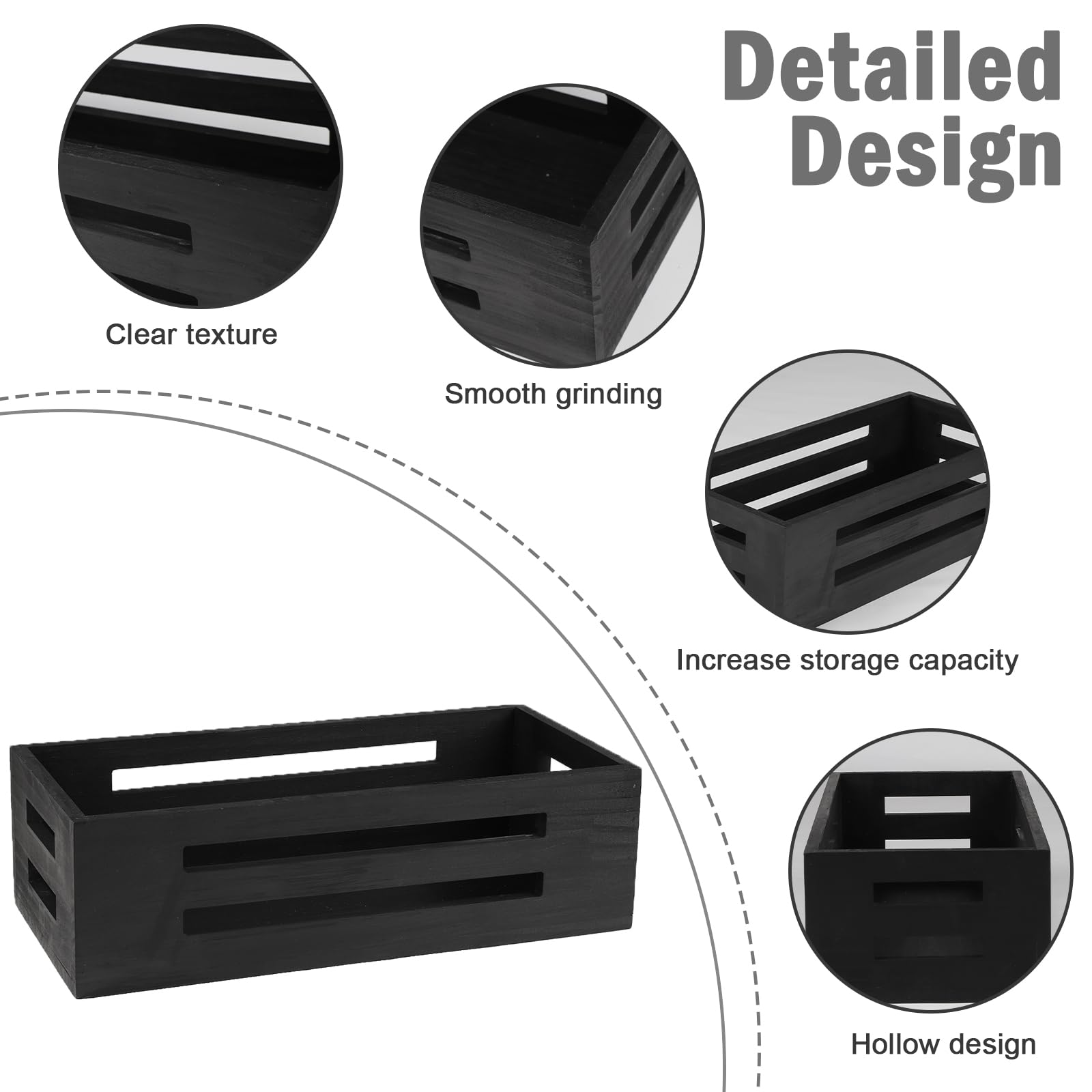 Gzsekken Toilet Roll Basket Toilet Tank Basket Black Bathroom Holder Toiletries Organiser Tray for Bathroom Paper Wood Bathroom Accessories Tank Kitchen Decor - Image 3