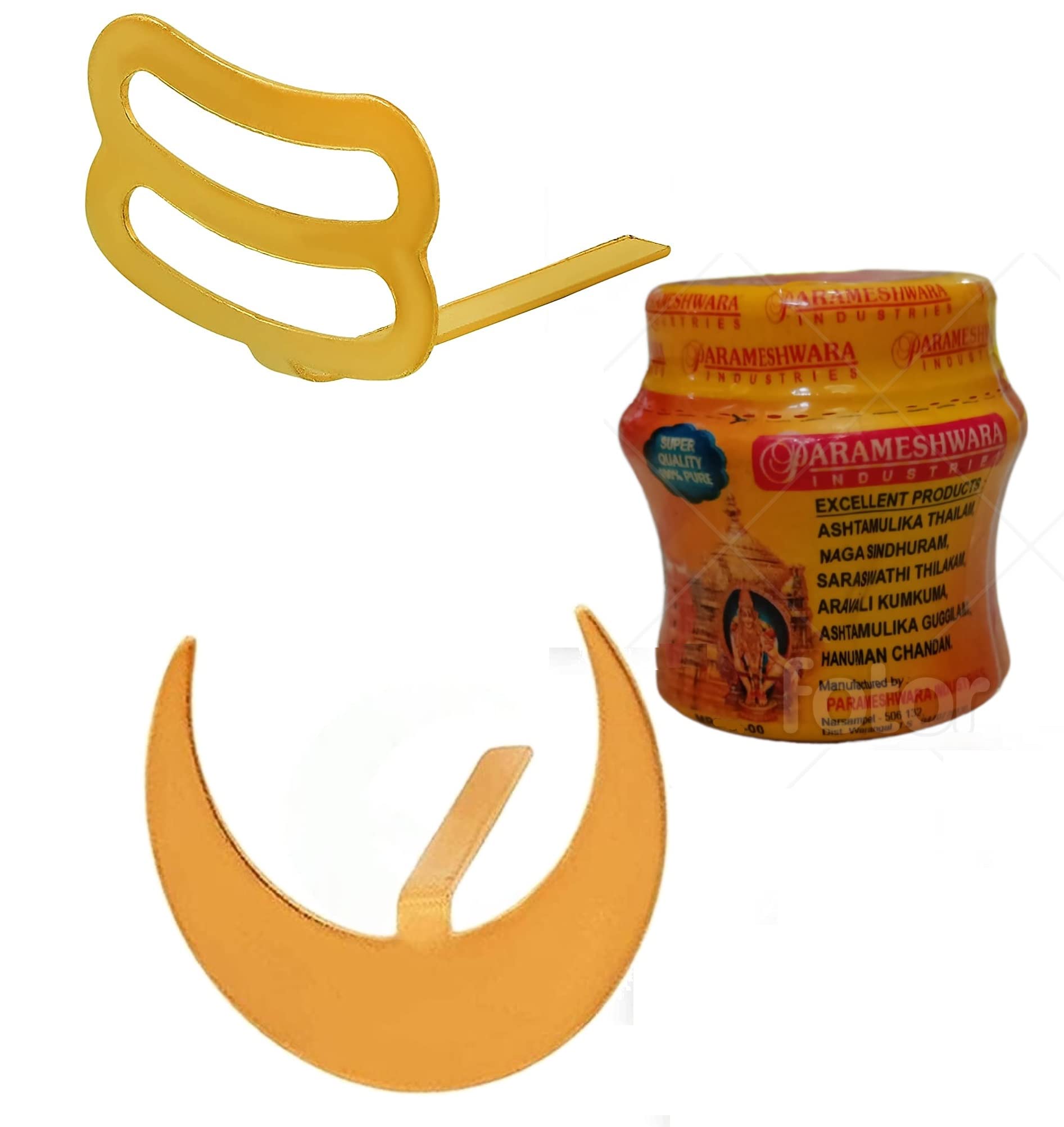 Three Secondz Combo of 2 Teeka Stamp with Chandan chandrakor Tilak Spiritual Teeka Tilak Stamp Tool Puja for Daily Usage Occasionally for Men/Women (F) Multicolor