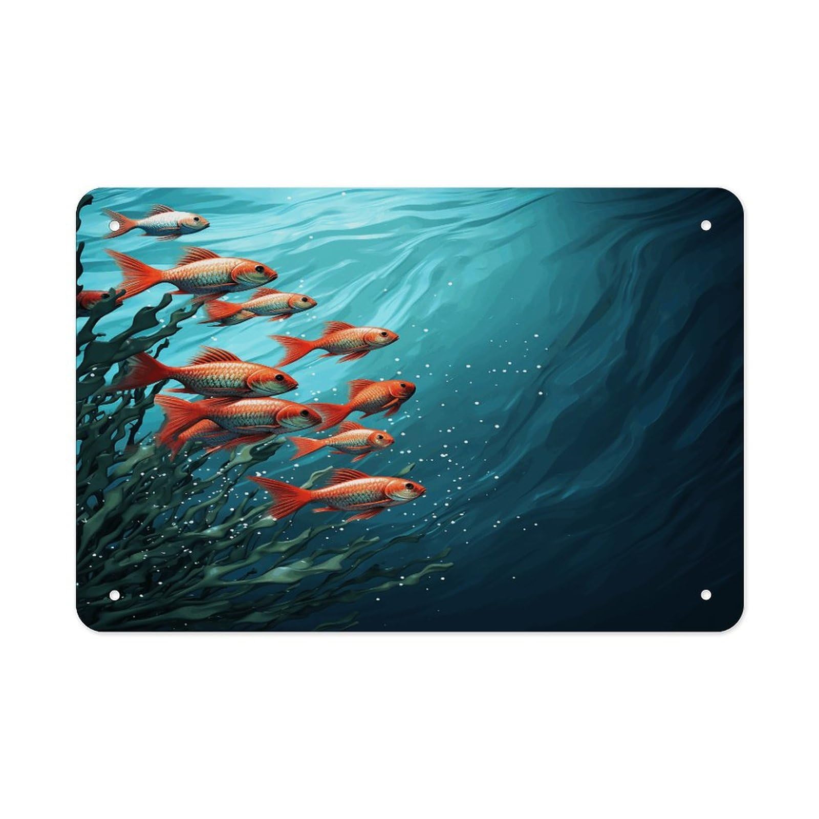 Fodpand Style Fish Aquarium Wall Art Metal Signs Tin Sign