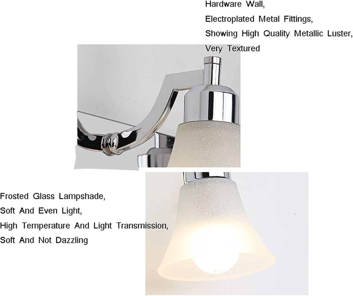 Lampe de Miroir de courtoisie à LED avec Ampoule E14 - Design Minimaliste pour Salle de Bain, Chambre et Coiffeuse, Chaner