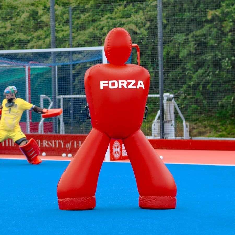 FORZA Hockey Giant Goalkeeper Mannequin – Inflatable Training Dummy for Field Hockey Drills (Without Pump, Red, Without Carry Bag)