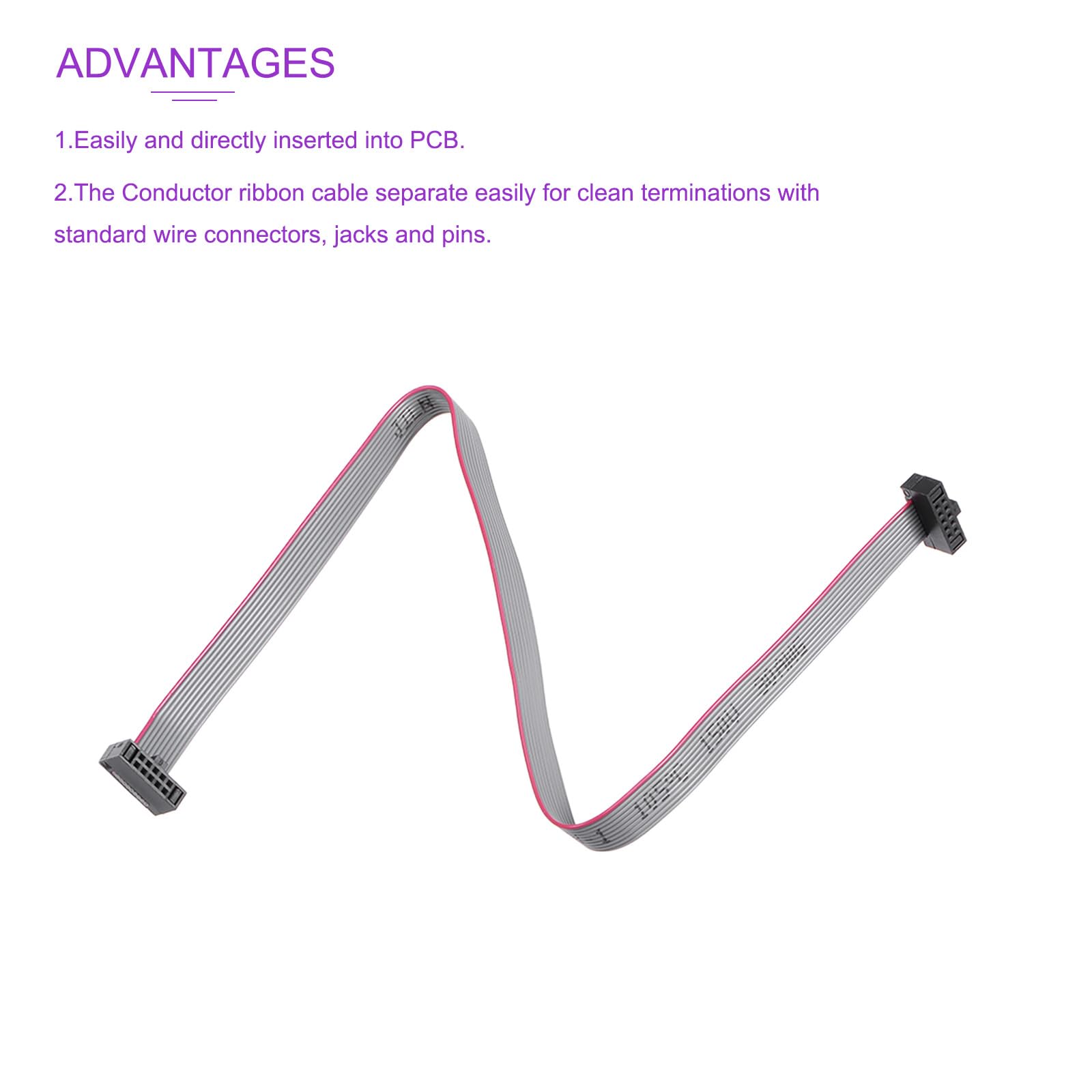 DMiotech 2pz Lungo 20CM 1.27MM Piatto Nastro Cavo IDC 10 Pin Connettore