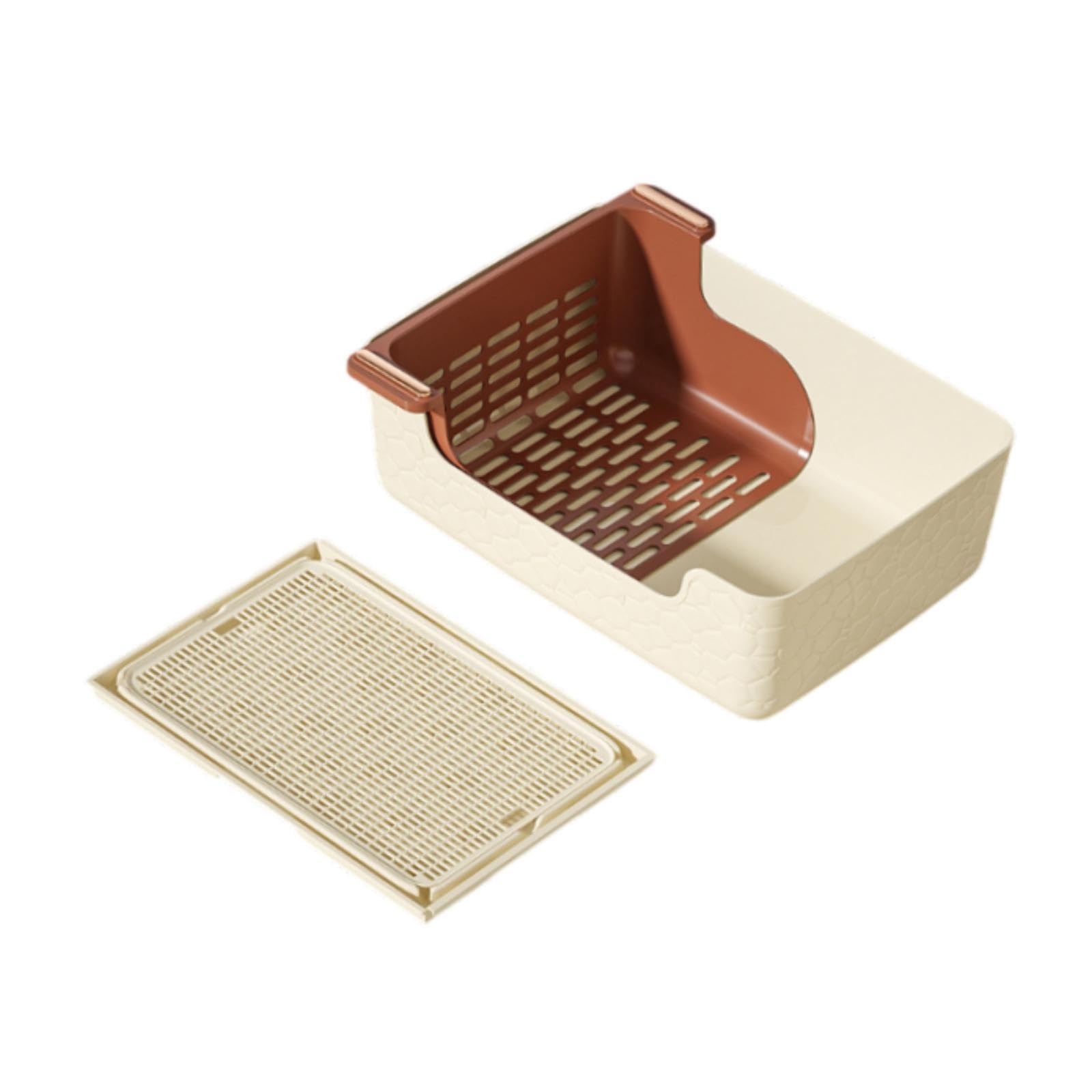 Bothyi Pet Dog Toilet Indoor Potty Tray Pet Accessories Extra Large Anti Splashing Litter Potty Corner for Small Animals, Beige with Mat