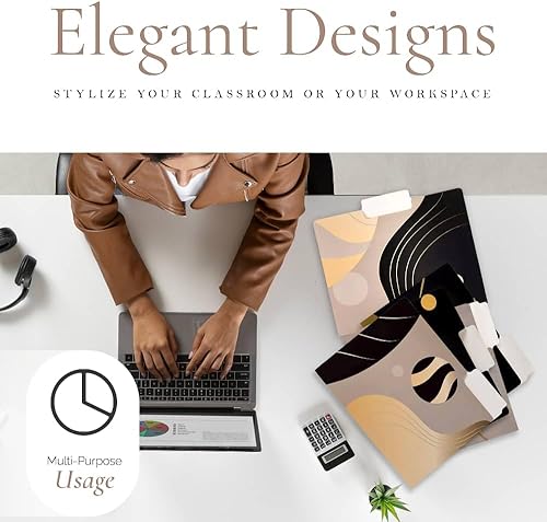 Miniatura 7 de Juego de 24 carpetas decorativas (6 diseños) carpetas de archivos, carpetas, bonitas carpetas de archivos, carpetas para suministros de oficina,