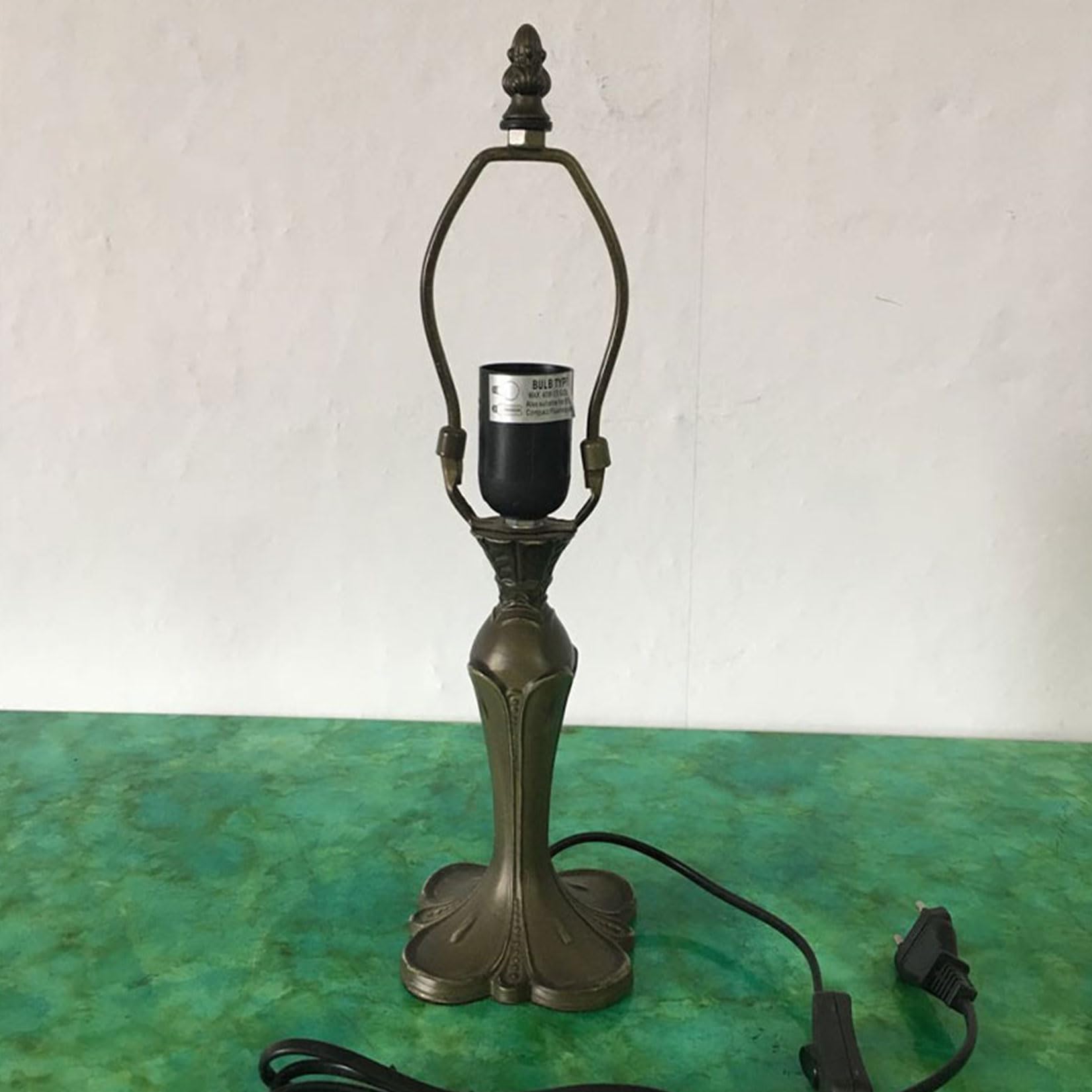BOTOWI Small Tiffany Table Lamp Base Replacement, Only Vintage Desk Light Base, 15" High Suitable for 8 Inch Tiffany Style Stained Glass Lampshades