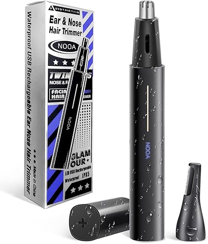 Cortadora de pelo de litio para orejas y nariz, para hombres y mujeres, recargable por USB, profesional, sistema de limpieza inteligente,