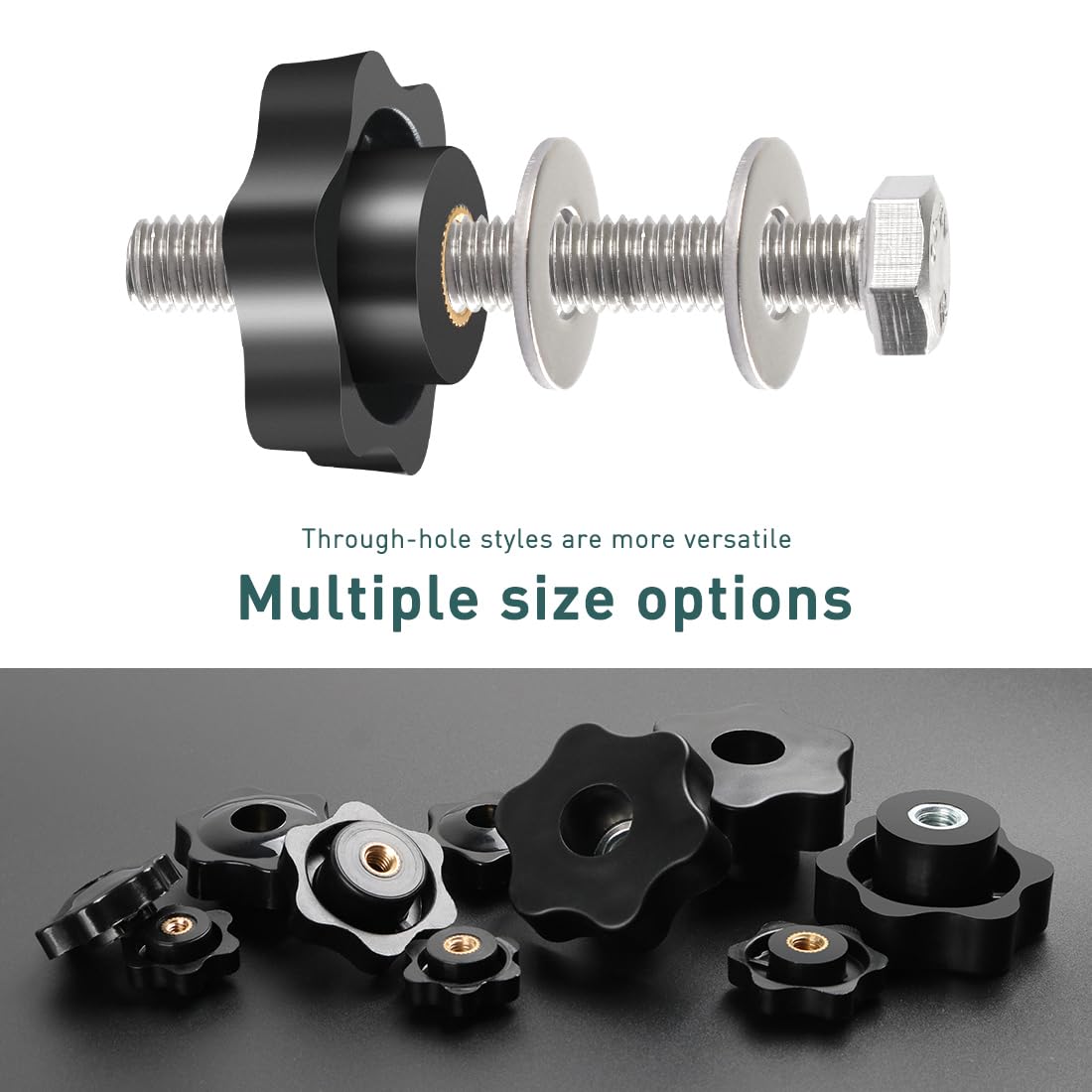 6 Pezzi M4 25mm Universale Manopole Maniglia Stella Testa Serraggio Dado Dadi Manopola, Manopola di Serraggio con Filettatura Impugnatura Ottone Zigrinata per Macchine Utensili