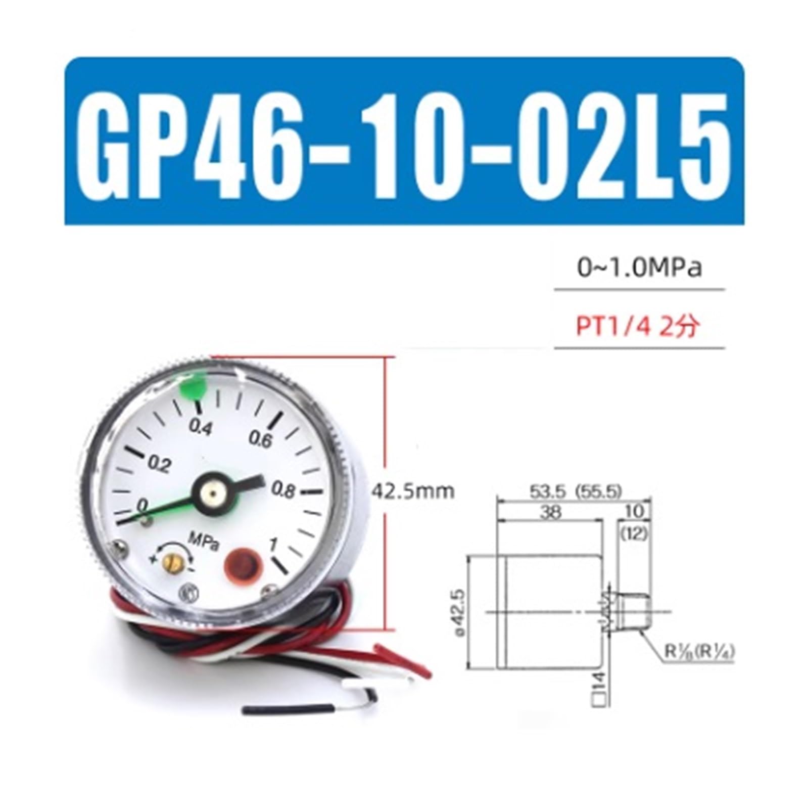 Hydraulic Pressure Gauge G33-10-01 1.0Mpa 1/8 Thread For Industrial Production