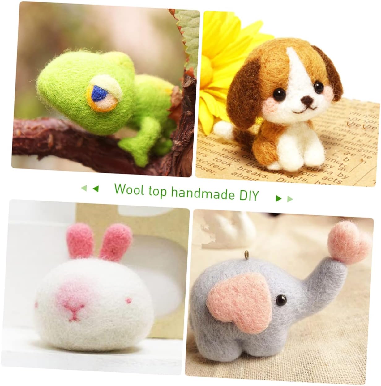 NUOBESTY 1set Colors Wool Felt Crafting Kit Assorted Wool for Needle and Wet Felting Crafts Multi-Color Yarn for Creative Projects for Beginners